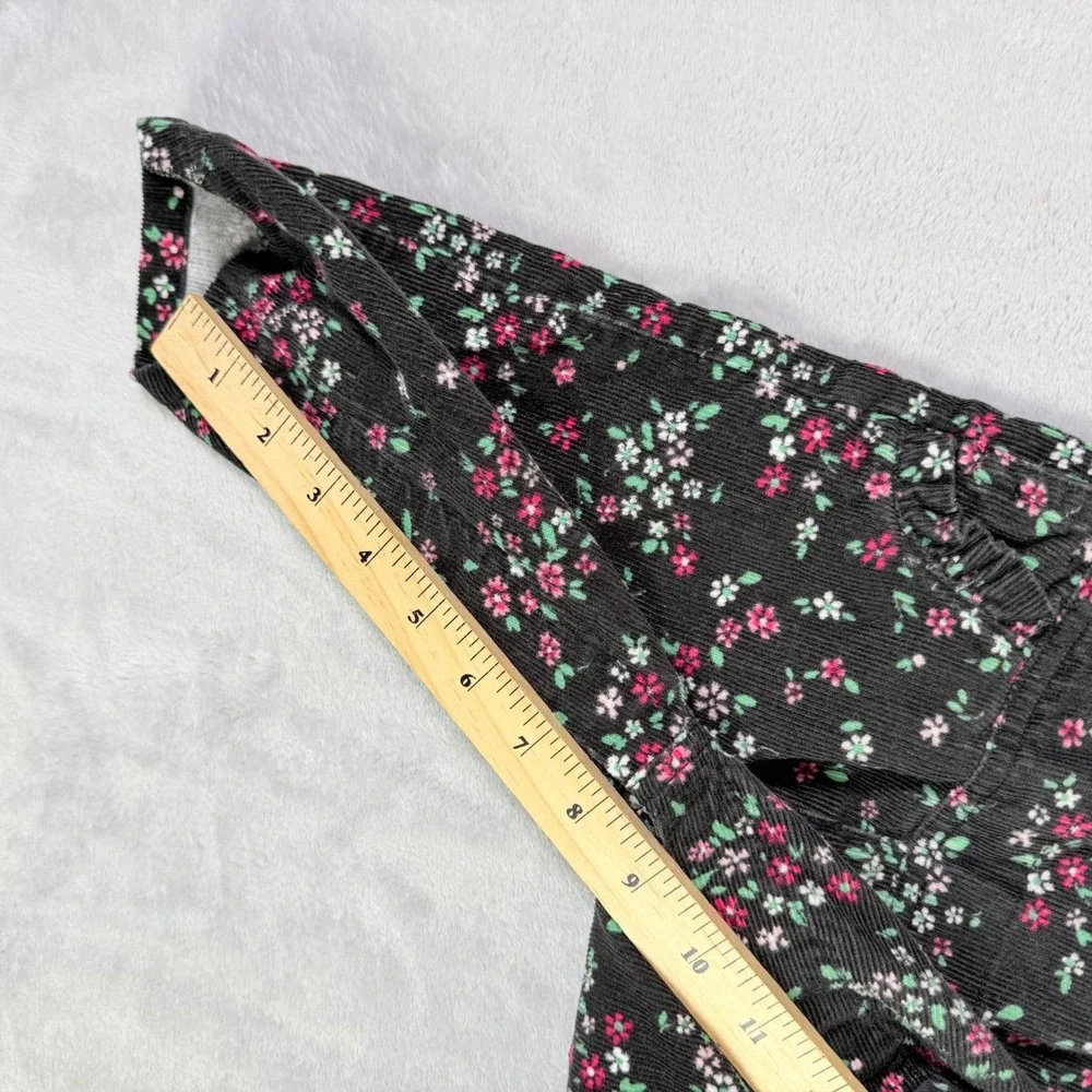 OshKosh B'gosh Overalls Kids 6 Months Black Floral Corduroy Bibs 896-0089